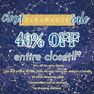 ⭐️Hit Like ❤️ For 40% Off Listed Price⭐️⭐️40% OFF ENTIRE CLOSET!!⭐️